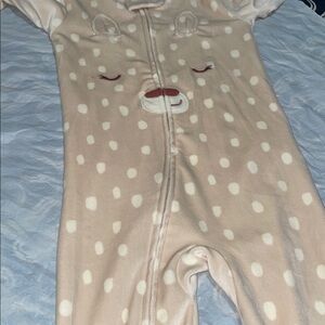 Carter's Beige Polka Dot Footie
